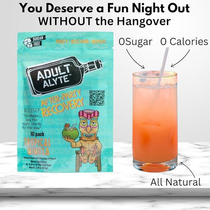 After Alcohol Aid Wellness Vitamins I Restore Better Mornings I Dihydromyricetin DHM & B Vitamins Complex I Antioxidants Supplement and Liver Support I 10 Powder Stick Drink Packets I Unicorn Candy