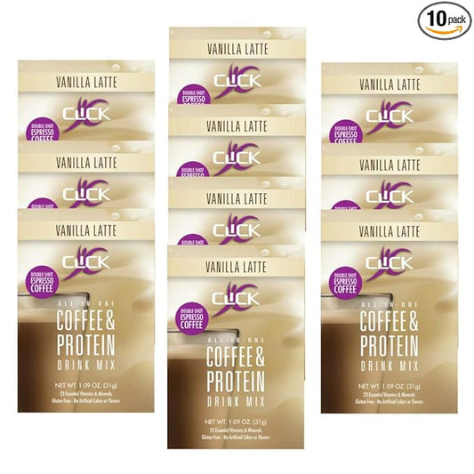 CLICK All-in-One Protein & Coffee Meal 10 Single (1.1 Ounce)