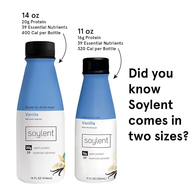 Soylent Vanilla Meal Replacement Shake, Contains 16g Complete 11oz, 12 12 Pack