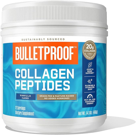Bulletproof Vanilla Collagen Peptides Powder 14.3 Ounces,