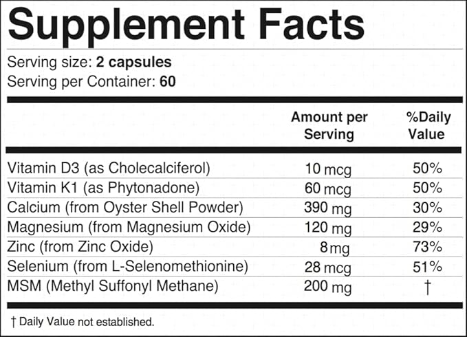 Nano Calcium & MSM 120 Veggie