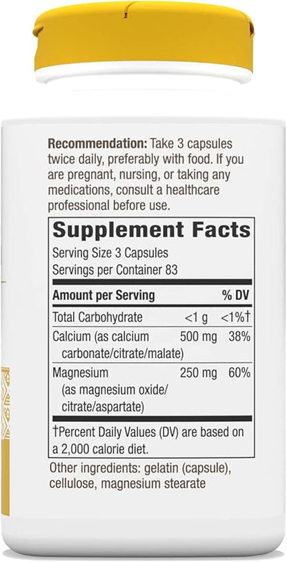 Nature's Way Calcium & Magnesium Mineral 750 mg 250 Capsules