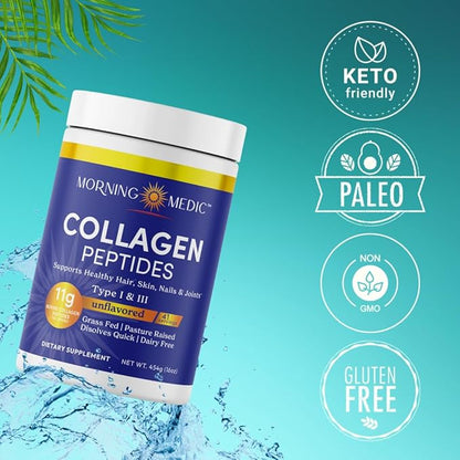 Quick Dissolving Collagen Peptides Powder 41 Servings, 16 OZ