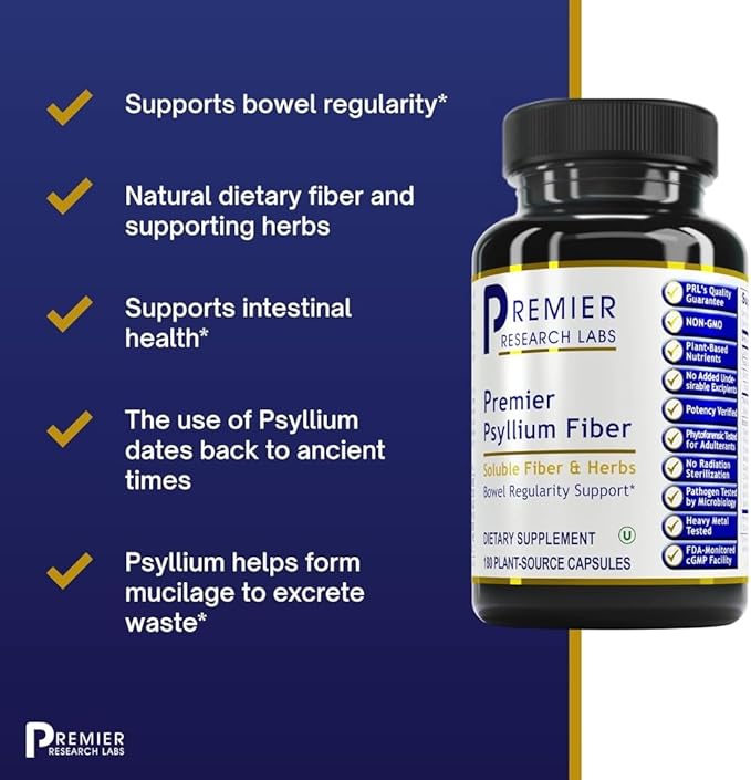 Premier Research Labs Psyllium Fiber 180 Plant-Source