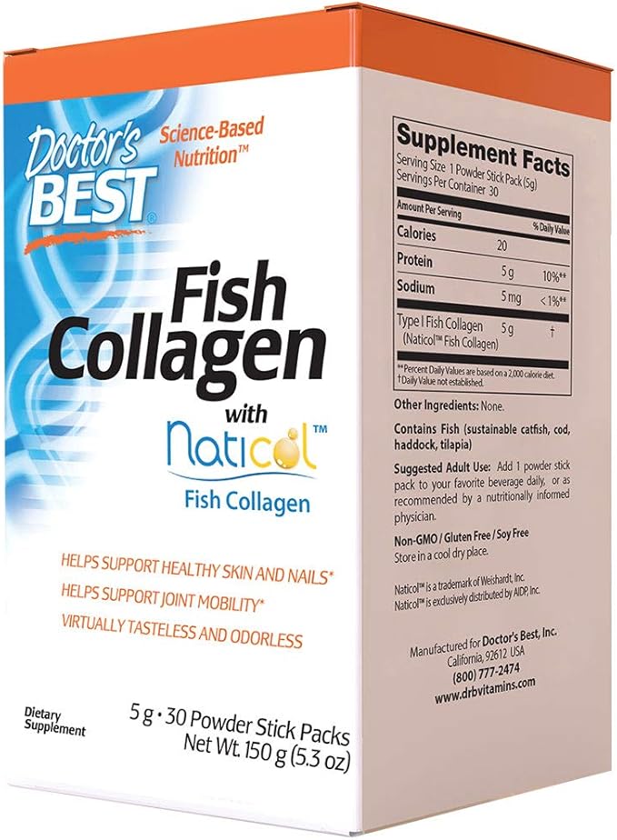 Doctor's Best Fish Collagen w/Naticol Fish 30 Powder