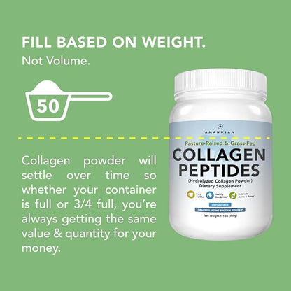 AMANDEAN Collagen Peptides Powder (17.6oz). Grass-Fed