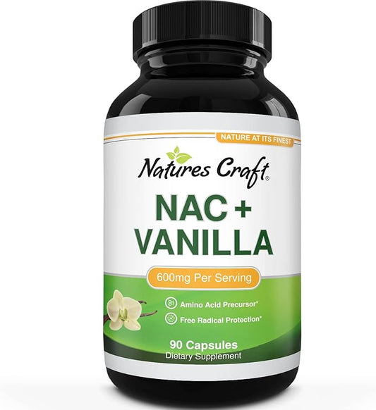 NAC Supplement N-Acetyl Cysteine with Vanilla 600mg Amino