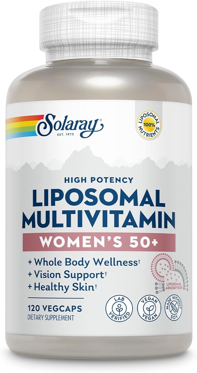 Solaray Liposomal Multivitamin for Women 50 B12, Biotin 60 Servings, 120 VegCaps
