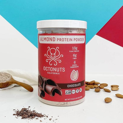 Chocolate Almond Protein Powder, 21 Ounce, 13g Plant 17 Servings