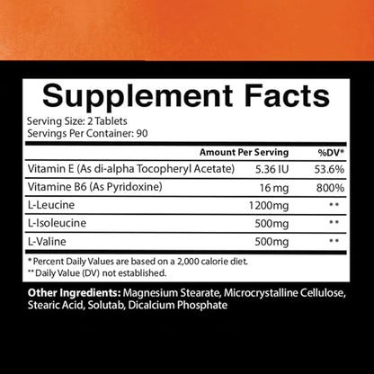 Angry Supplements BCAA Amino Acid Complex B6, and (1-Bottle 180ct) 180ct)