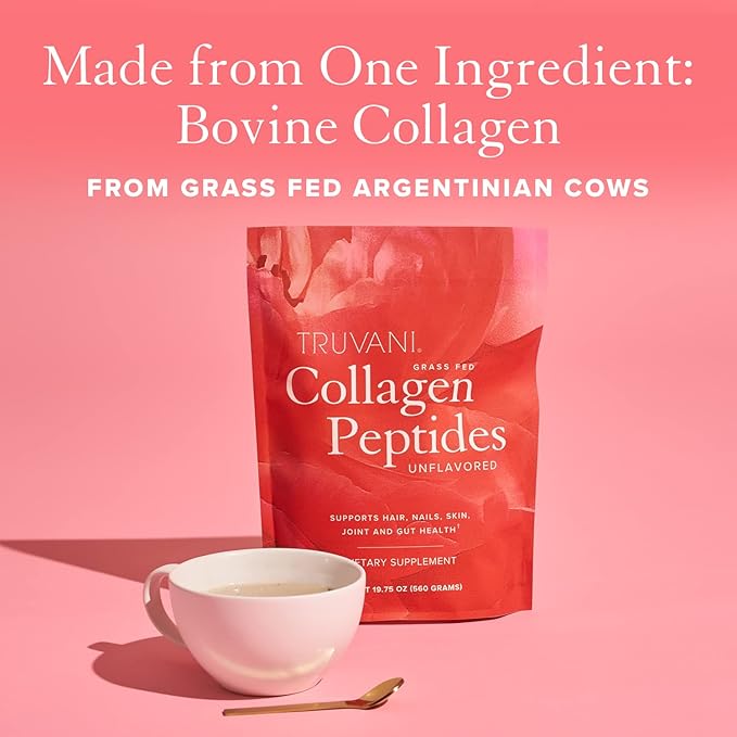 Truvani Hydrolyzed Collagen Peptides 28 Servings 20g Grass-Fed