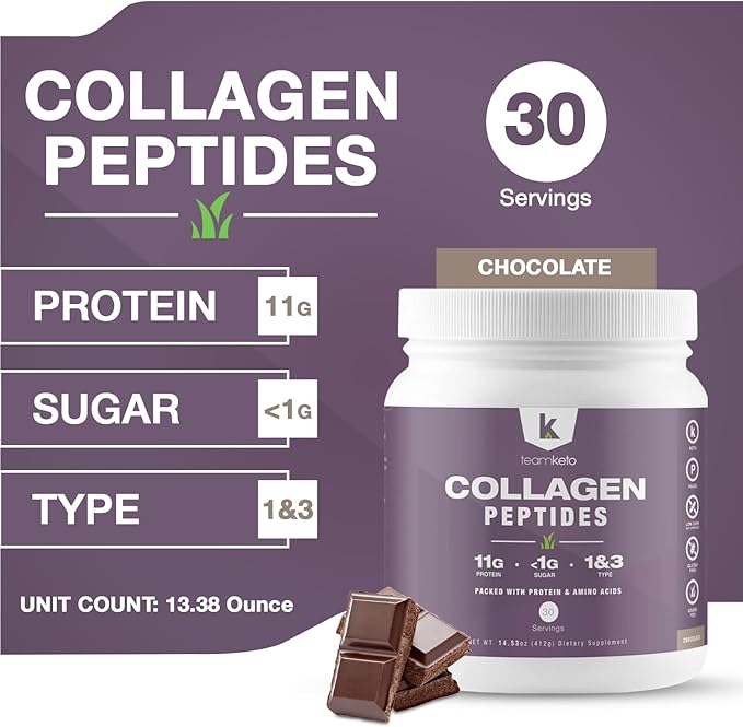 Collagen peptides powder- Naturally flavored 1 and 3 Grass-Fed 397g- 30 30 servings-