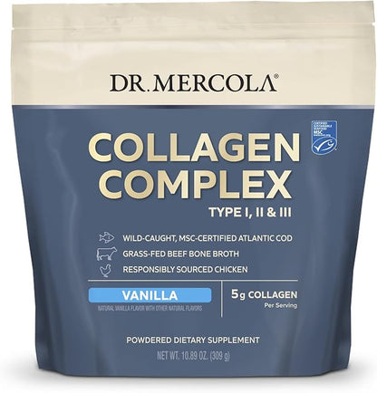 Dr. Mercola Collagen Complex Powder, Vanilla 30 Servings,