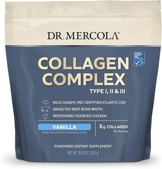 Dr. Mercola Collagen Complex Powder, Vanilla 30 Servings,