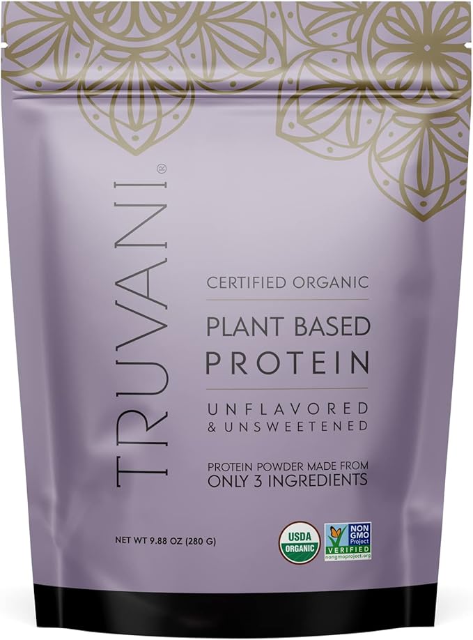 Truvani Vegan Pea Protein Powder | Unflavored | 20g Organic Plant Based Protein | 10 Servings | Keto | Gluten & Dairy Free | Low Carb | No Added Sugar