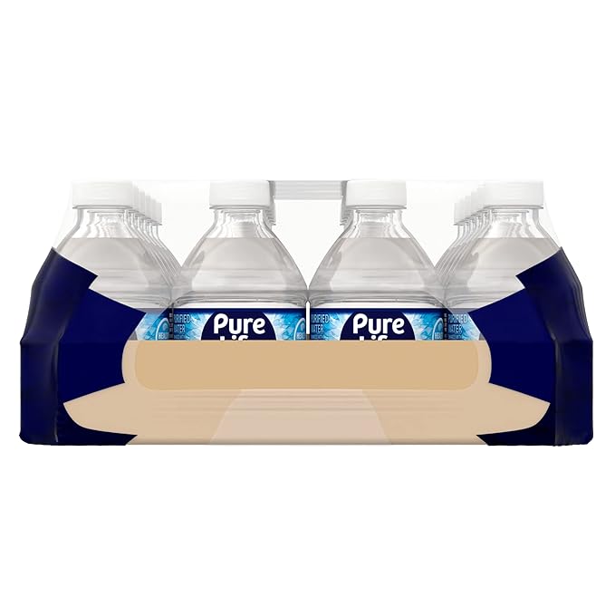 Pure Life Purified Water Bottles, 24 Pack - Still Bottled Water Enhanced with Minerals for a Crisp Taste, Plastic Bottles - 8 Fl Oz