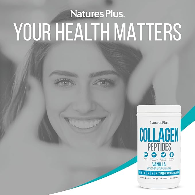 Natures Plus Collagen Peptides, Vanilla 0.8 lb 14 Servings