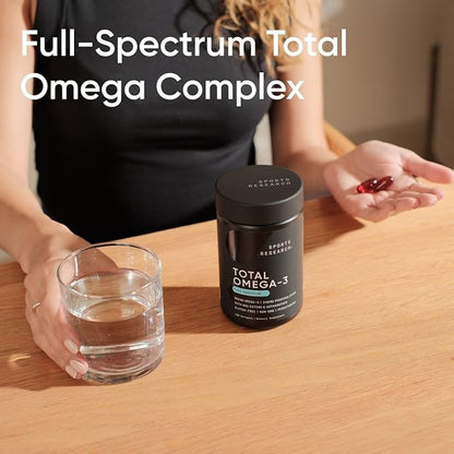 Sports Research Total Omega-3 Fish Oil 960mg of (120 Softgels)