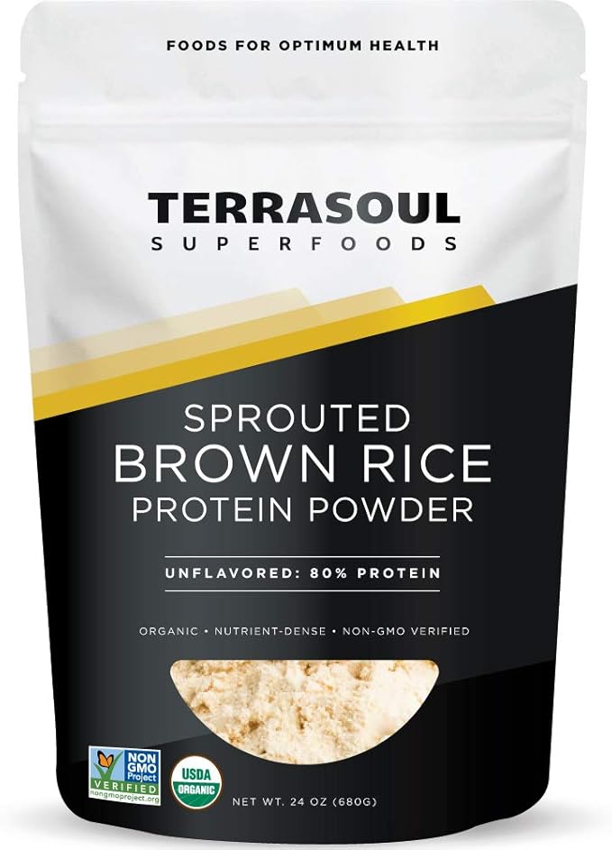 Terrasoul Superfoods Organic Sprouted Brown Rice Protein Powder, 1.5 Pounds