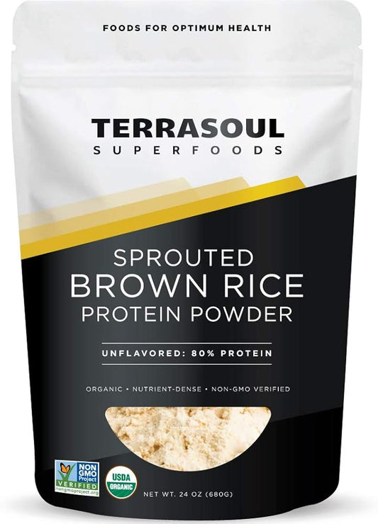Terrasoul Superfoods Organic Sprouted Brown Rice Protein Powder, 1.5 Pounds