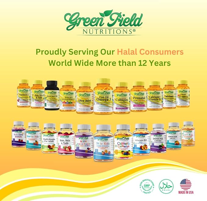 Greenfield Nutritions - Halal Collagen Peptides 1500 mg 300 mg 90 Capsules