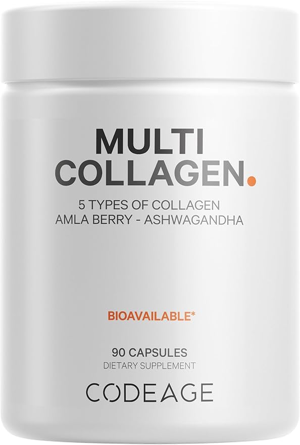 Codeage Multi Collagen Peptides Protein Capsules, 5 Collagen 90 Count