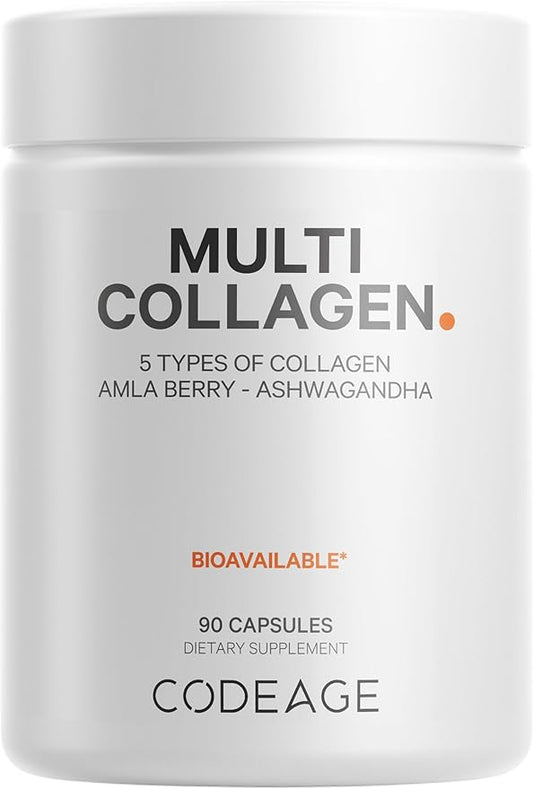Codeage Multi Collagen Peptides Protein Capsules, 5 Collagen 90 Count