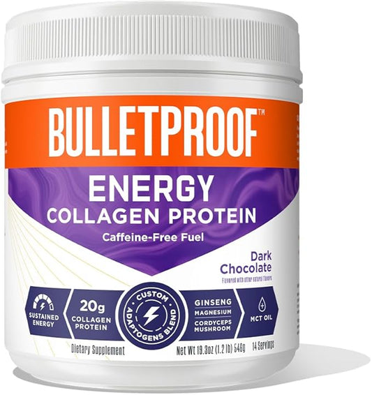 Bulletproof Dark Chocolate Energy Collagen Protein, 19.3 Ounces,