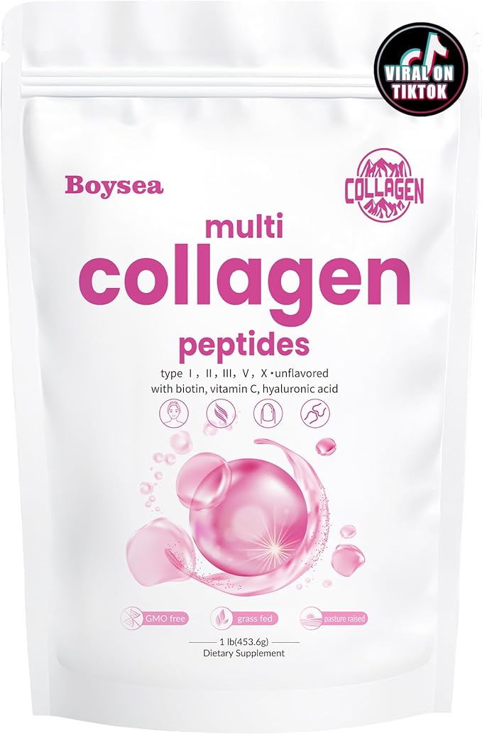 Boysea.Multi-Collagen Peptides Powder 1LB