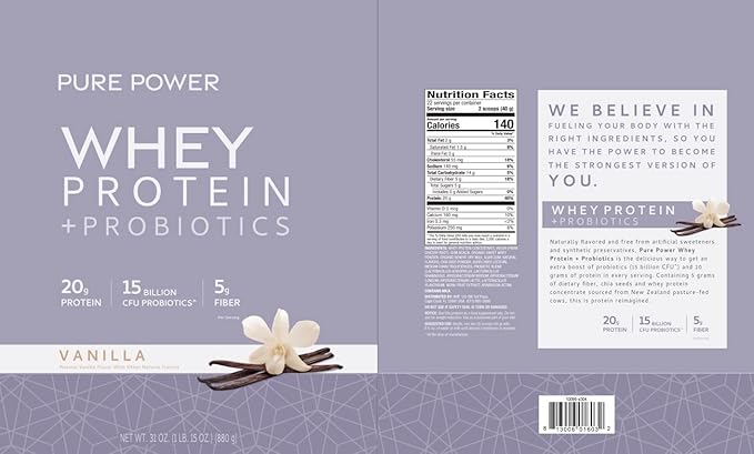 Dr. Mercola Pure Power Protein Powder, 31 oz (1 IB. 15 oz.) (880 g), 22 Servings,