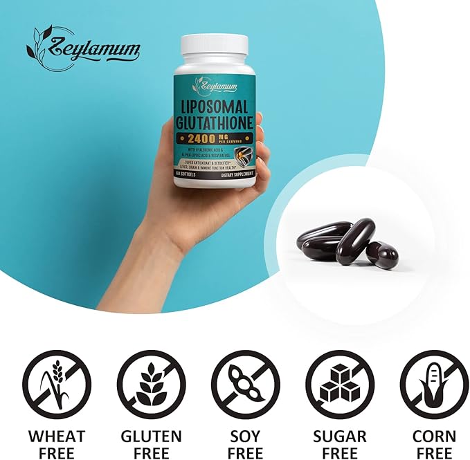 2400 MG Liposomal Glutathione Softgels, Max 360 Softgels