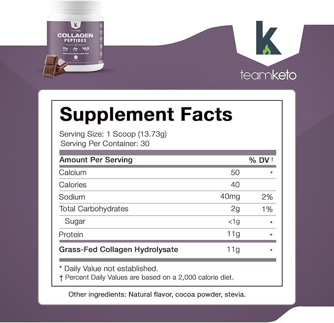 Collagen peptides powder- Naturally flavored 1 and 3 Grass-Fed 397g- 30 30 servings-