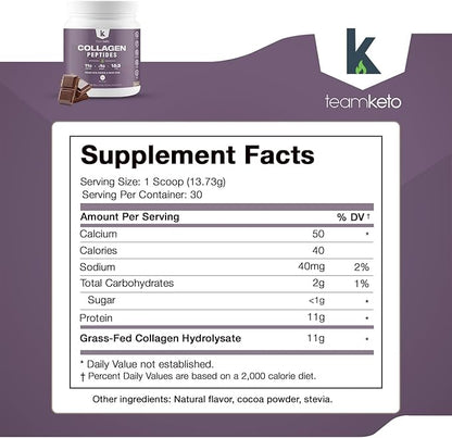 Collagen peptides powder- Naturally flavored 1 and 3 Grass-Fed 397g- 30 30 servings-
