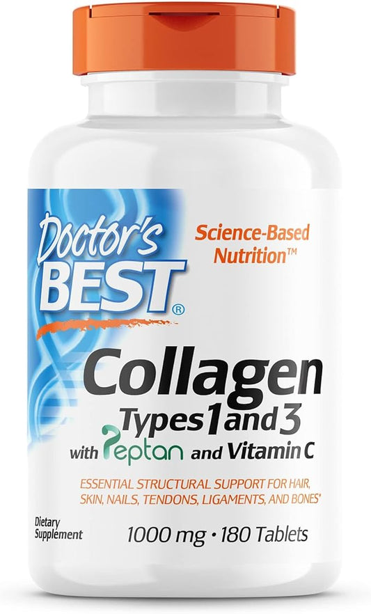 Doctor's Best Collagen Types 1 and 3 with 1000 mg, 180 Tablets