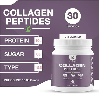 Collagen peptides powder- Naturally flavored 1 and 3 Grass-Fed 397g- 30 30 servings-