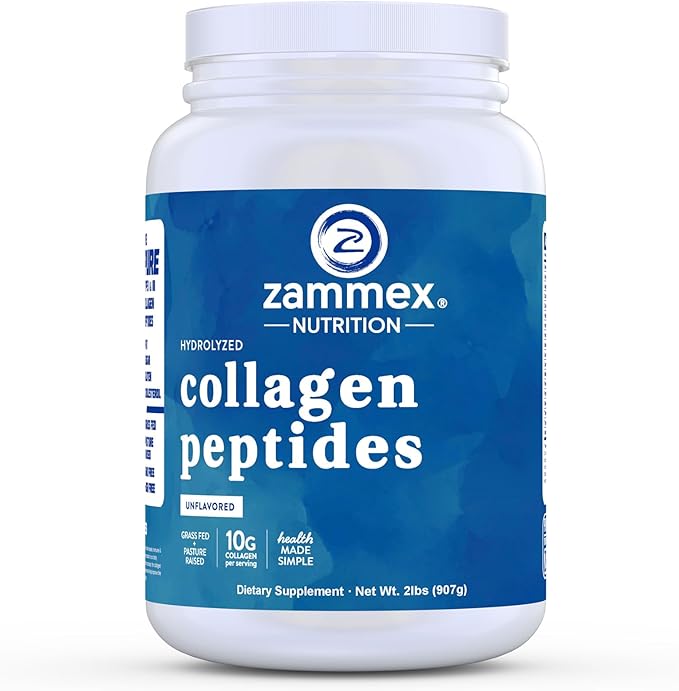 Zammex Collagen Peptides Powder, 90 Servings, 100% Grass