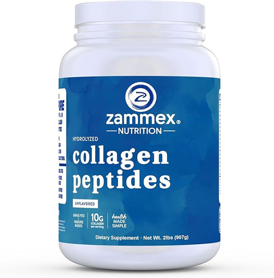 Zammex Collagen Peptides Powder, 90 Servings, 100% Grass