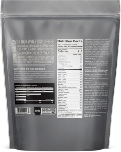 Isopure Zero Carb 100% Pure Whey Isolate Protein Powder, Lactose Free, Gluten Free, With Vitamins, Cookies & Cream, 25g Protein Per Serving, 1 Lb, 15 Servings