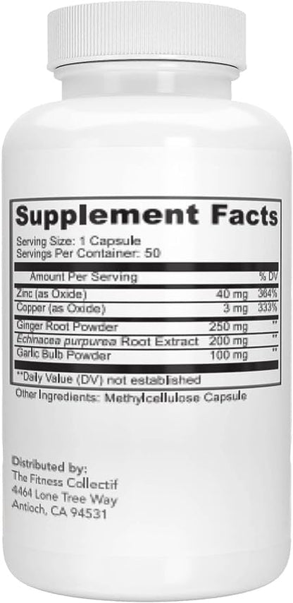 Immune Support Booster Supplement with Echinacea, 40mg, Garlic, 50 Count