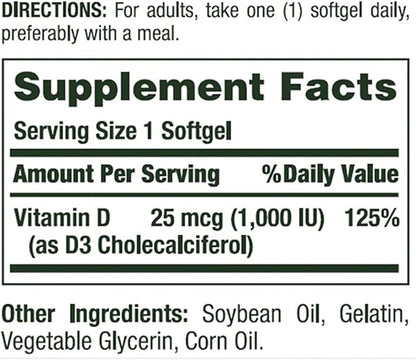 Nature's BountyVitamin D3 1000 100 mg, 120 Softgels 3)