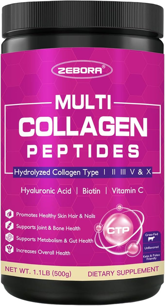 ZEBORA Collagen Peptides Powder 50 Servings