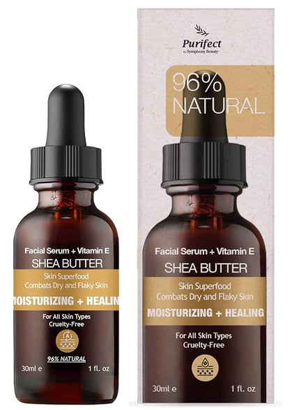 Purifect Smoother Than Butter Shea Butter Facial Serum with Vitamin E Oil, Shea Butter Moisturises Dry Skin, Protects the Skin Barrier, Soothes Irritation and Softens Young Skin 30ml