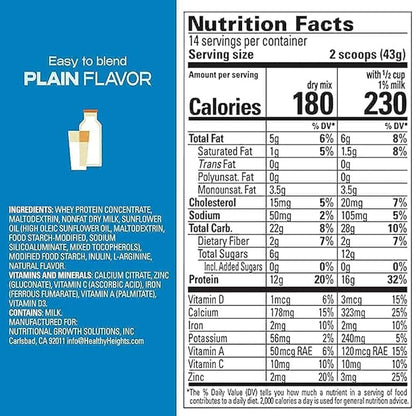 Healthy Height Grow Daily Protein Powder (Plain)