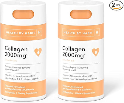 Health by Habit Collagen Supplement 2 (120 Capsules) 2000mg, Collagen (2 Pack)