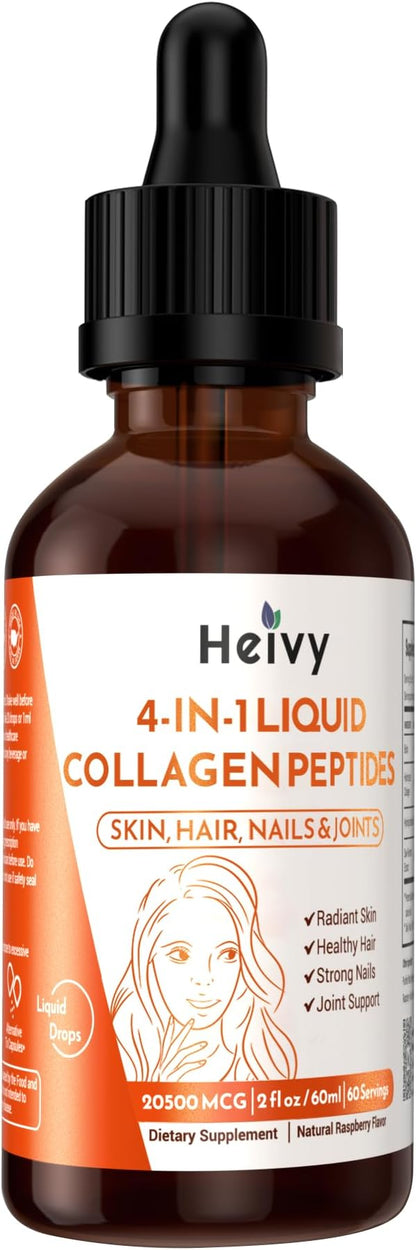 Liquid Collagen for Women, Collagen Peptides 4-in-1 for 25000 MCG 2 fl