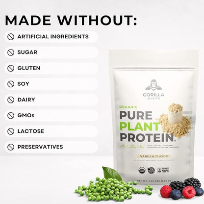 100% Organic Pure Plant Protein Powder 20 Servings