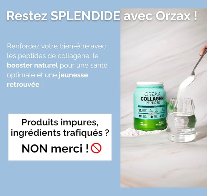 ORZAX Collagen Peptides Powder, 11g Collagen, 16 oz