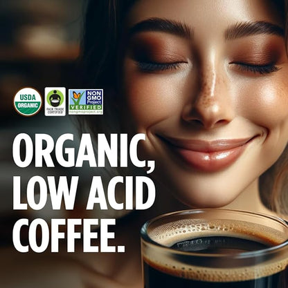 VitaCup Perfect Low Acid Coffee Pods, USDA Organic & Fair Trade, Mycotoxin Free, Dark Roast Guatemala Single Origin, Clean & Pure Recyclable Single Serve Pod compatible w/Keurig K-Cup Brewers,24 CT
