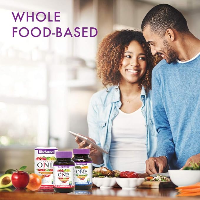 BlueBonnet Nutrition Ladies One Vegetable Capsule, Whole Food Multiple, K2, Organic Vegetable, Energy, Vitality, Non-GMO, Gluten Free, Soy Free, Milk Free, Kosher, 60 Vegetable Capsule, 2 Month Supply