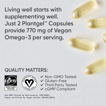 Sports Research Vegan Omega-3 Fish Oil 60 Softgels